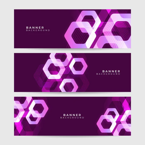 Purple Technology Banner Background Vector Abstract Graphic Design Banner Pattern — Stock Vector