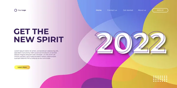 Gelukkig Nieuwjaar 2022 Kleurrijke Landing Page Web Template Achtergrond Met — Stockvector