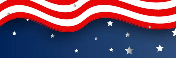 Американское Сине Красное Знамя Национальным Флагом Пространством Текста Векторное Понятие — стоковый вектор