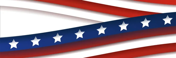 Plantilla Fondo Banner Azul Rojo Estadounidense Bandera Nación Americana Con — Vector de stock