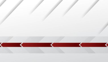 Soyut modern 3d kırmızı arkaplan ve üçgen oklu geometrik çakışan şekil elemanları