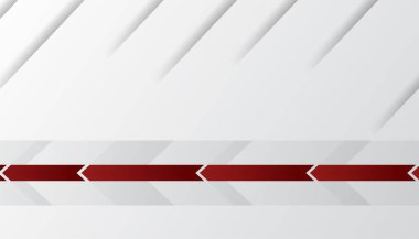 Soyut modern 3d kırmızı arkaplan ve üçgen oklu geometrik çakışan şekil elemanları