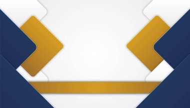 Soyut çokgen şablon arka planı. Lüks sade mavi ve altın yaldızlı arkaplan.