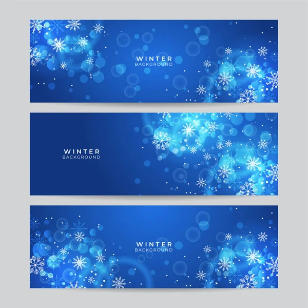 Natal Fundo Bandeira Azul Com Neve Cartão Natal Com Ilustração — Vetor de Stock