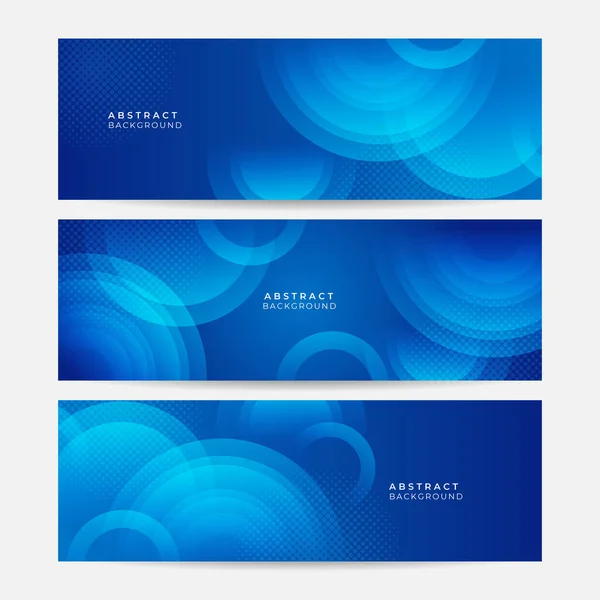 Conjunto Fondo Banner Azul Gradiente Abstracto Moderno Azul Marino Oscuro — Vector de stock