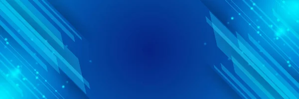 Абстрактный Синий Плакат Фоне Знамени Динамикой Технологическая Сеть Векторная Иллюстрация — стоковый вектор