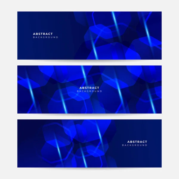Set Moderno Fondo Azul Marino Oscuro Vector Abstracto Diseño Gráfico — Vector de stock