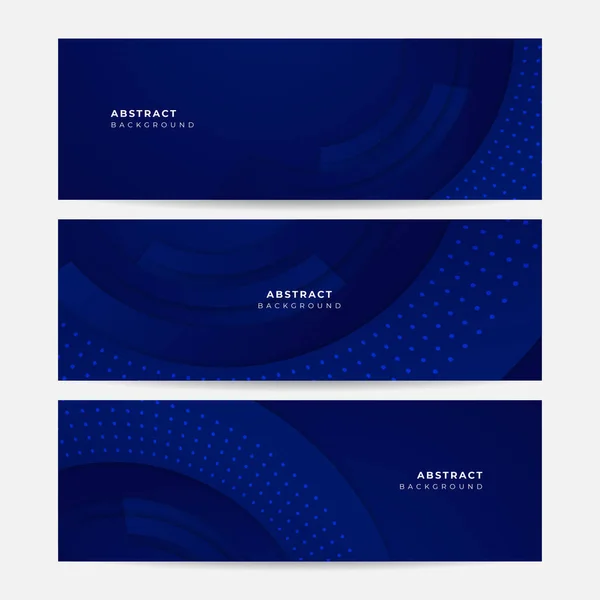 Ensemble Fond Bannière Bleu Marine Foncé Moderne Illustration Vectorielle Abstraite — Image vectorielle