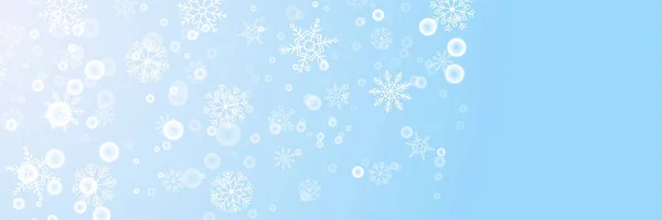 Banner Azul Navidad Con Copos Nieve Feliz Navidad Feliz Año — Archivo Imágenes Vectoriales