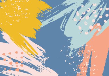 Modern soyut minimal fırça sesi tasarım arkaplanını kapsar. Renkli geometrik arkaplan, vektör çizimi.