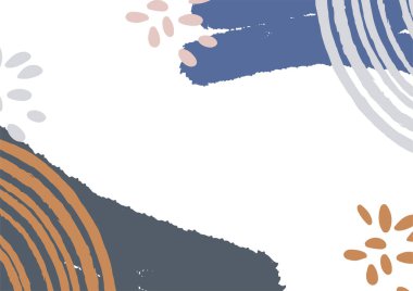 Yaratıcı sert boya kaplama tasarım arka plan vektörü. Davetiye, Parti kartı, Sosyal Vurgulama Kapakları ve hikayeler sayfası için metin tasarımı için kopya alanı ile en az modayı oluşturan organik şekiller