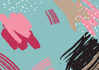 Vektör Soyut Fırça Vuruşları, El Tasarımı Elementleri, Organik Şekiller, Soyut Arkaplan