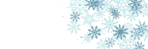 雪の結晶境界線のイラストとクリスマスカードのバナーの背景 — ストックベクタ