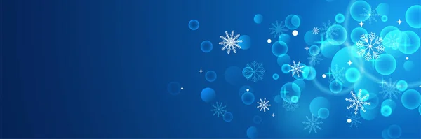 Jul Blå Bakgrund Med Snö — Stock vektor