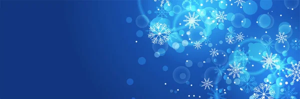 Natal Cartão Banner Fundo Com Floco Neve Borda Vetor Ilustração — Vetor de Stock
