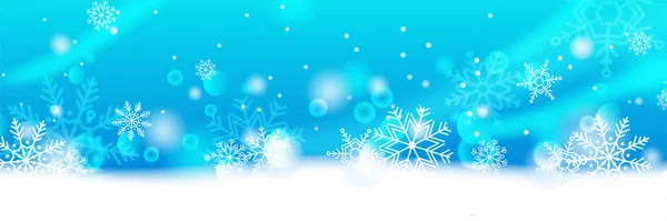 Sfondo Cartolina Natale Banner Con Fiocco Neve Bordo Vettoriale Illustrazione — Vettoriale Stock