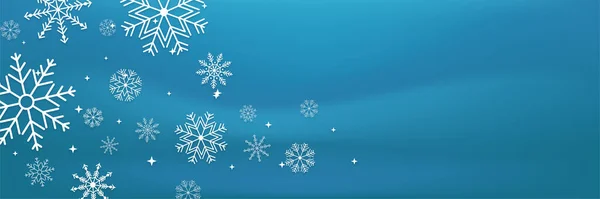 Christmas Card Banner Background Snowflake Border Vector Illustration — Stock Vector