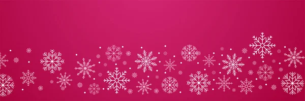 Banner Rojo Navidad Con Copos Nieve Feliz Navidad Feliz Año — Vector de stock