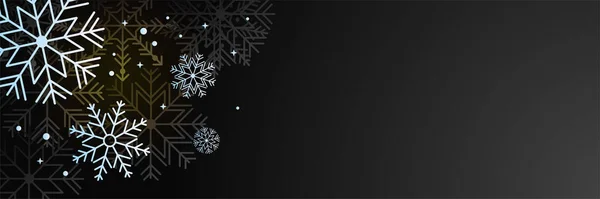 Bandiera Natale Blu Con Fiocchi Neve Buon Natale Felice Anno — Vettoriale Stock