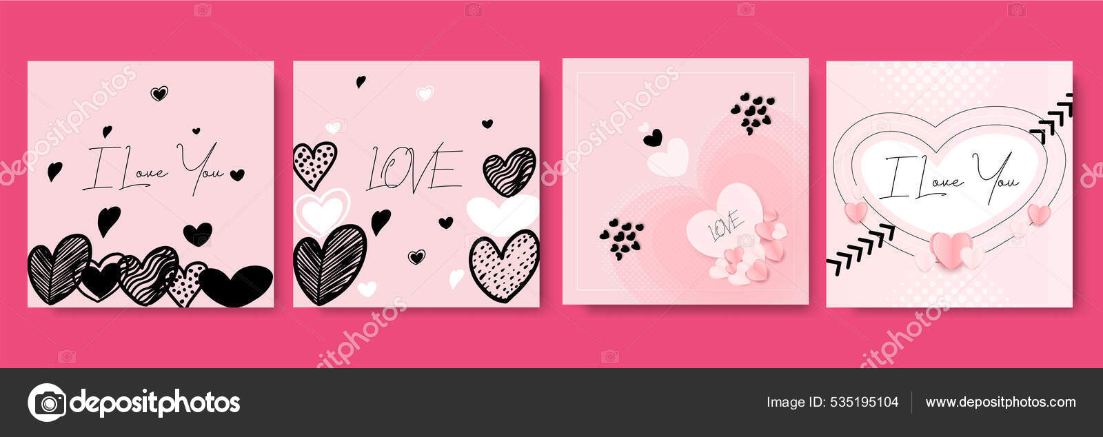 Feliz Dia Dos Namorados Cartões Saudação Modelos Arte Quadrada Abstrata  imagem vetorial de salmanalfa© 535195104
