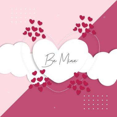 Sevgililer Günü tebrik kartı şablonunuz kutlu olsun. Moda soyut kare sanat şablonları. Sosyal medya paylaşımları, mobil uygulamalar, afişler tasarımı ve İnternet / İnternet reklamları için elverişli.