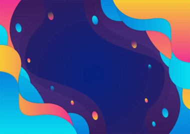 Modern basit renkli soyut dalga arkaplanı. Vektör soyut grafik tasarım pankart şablonu.