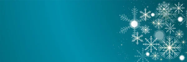 Nahtloser Schneeflockenrand Festliche Dekoration Isoliert Auf Weißem Hintergrund Fröhliches Weihnachtsdesign — Stockvektor