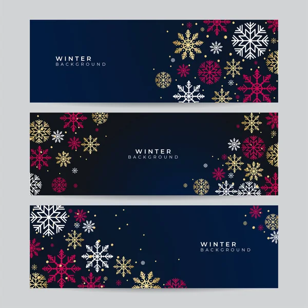 Seamless Snowflake Border Festive Decoration Isolated White Background Merry Christmas — Stock Vector