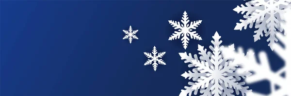 テキスト空間と美しいクリスマスの冬のバナー — ストックベクタ
