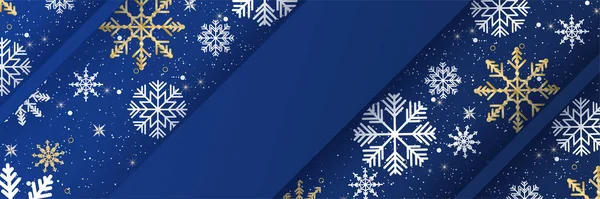 Bellissimo Banner Natalizio Invernale Con Spazio Testo — Vettoriale Stock