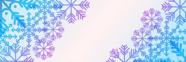 Zimowy Baner Świąteczny Płatkami Śniegu Wesołych Świąt Szczęśliwego Nowego Roku — Wektor stockowy
