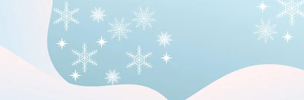 Banner Navidad Invierno Con Copos Nieve Feliz Navidad Feliz Año — Vector de stock