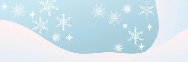 Χειμερινό Χριστουγεννιάτικο Πανό Νιφάδες Χιονιού Καλά Χριστούγεννα Και Καλή Χρονιά — Διανυσματικό Αρχείο