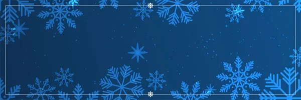Banner Natalizio Invernale Con Fiocchi Neve Buon Natale Felice Anno — Vettoriale Stock