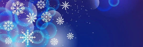 Invierno Navidad 2022 Bandera Con Copos Nieve Feliz Navidad Feliz — Vector de stock