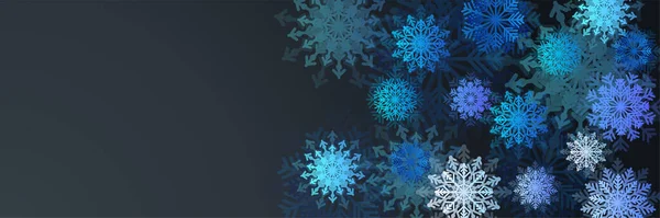 Winter Christmas 2022 Banner Mit Schneeflocken Frohe Weihnachten Und Einen — Stockvektor