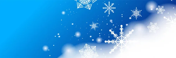 Banner Navidad Invierno Con Copos Nieve Feliz Navidad Feliz Año — Vector de stock