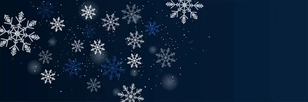Banner Natalizio Invernale Con Fiocchi Neve Buon Natale Felice Anno — Vettoriale Stock