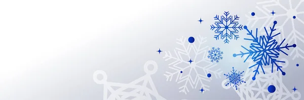 Banner Navidad Invierno Con Copos Nieve Feliz Navidad Feliz Año — Vector de stock