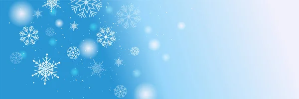 Banner Navidad Invierno Con Copos Nieve Feliz Navidad Feliz Año — Archivo Imágenes Vectoriales