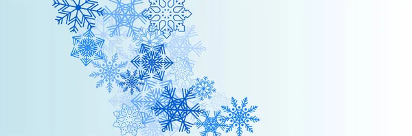 Zimowy Baner Świąteczny Płatkami Śniegu Wesołych Świąt Szczęśliwego Nowego Roku — Wektor stockowy
