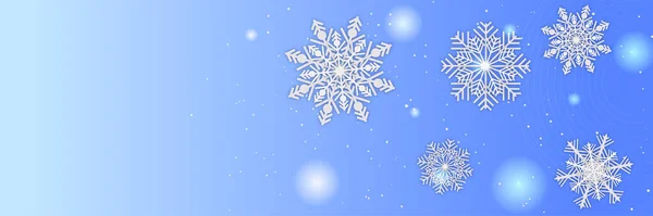 Banner Navidad Invierno Con Copos Nieve Feliz Navidad Feliz Año — Vector de stock