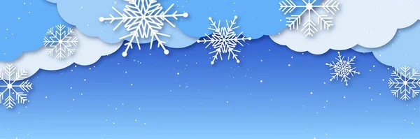 Winter Christmas Banner Snowflakes Merry Christmas Happy New Year 2022 — Stock Vector