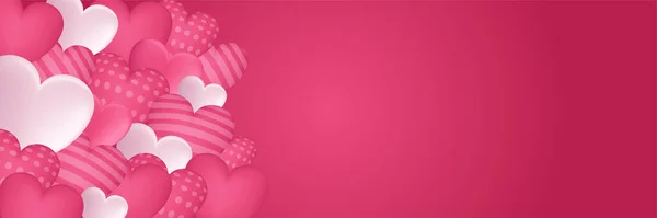 Dia Dos Namorados Banner Fundo Com Balões Forma Coração Illust — Vetor de Stock