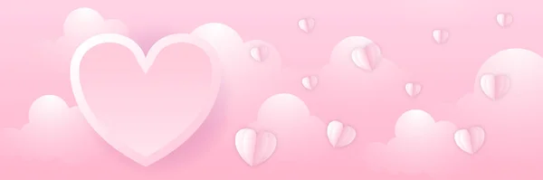 Love Valentine Banner Background Template Καρδιές Σχεδιασμός Για Ξεχωριστές Ημέρες — Διανυσματικό Αρχείο