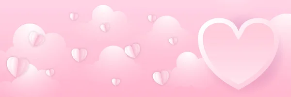 Liebe Valentins Banner Hintergrundvorlage Mit Herzen Design Für Besondere Tage — Stockvektor