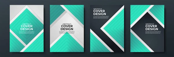 Abstracte Gradiënt Blauw Wit Geometrische Omslag Ontwerpen Trendy Brochure Sjablonen — Stockvector