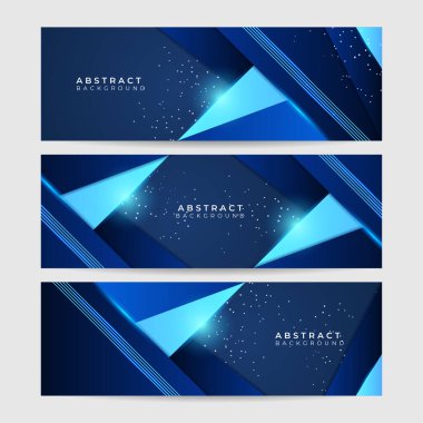 Modern koyu mavi soyut afiş arkaplanı. Vektör illüstrasyonu