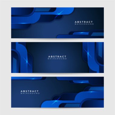 Modern koyu mavi soyut afiş arkaplanı. Vektör illüstrasyonu