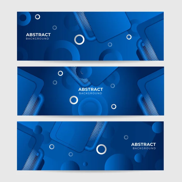 Conjunto Fondo Banner Abstracto Azul — Vector de stock